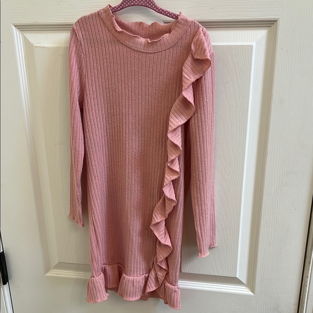 Pink Ruffled Kids Dress Size 7